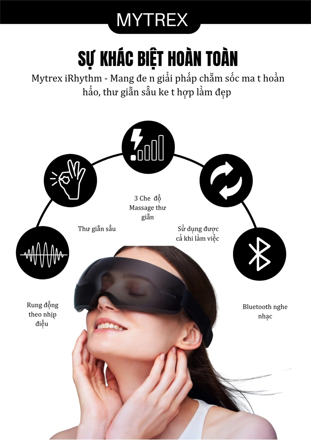 Máy massage mắt Mytrex Irythm Giảm mỏi mắt