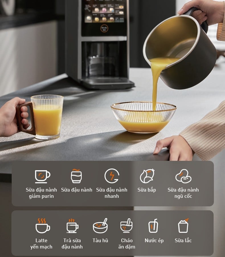 Máy nấu sữa hạt làm sạch tự động Joyoung JSCB-K7 PRO có 11 chương trình nấu tự động, linh hoạt cho mọi nhu cầu