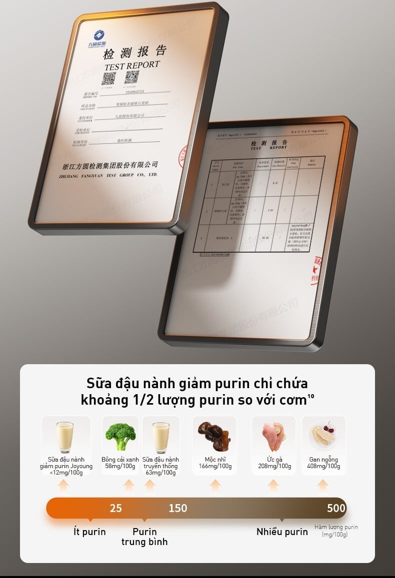 Máy nấu sữa hạt làm sạch tự động Joyoung JSCB-K7 PRO với Công nghệ giảm purin chuyên biệt tốt cho sức khỏe