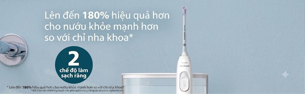 Máy tăm nước Philips HX3711/20 - Philips Sonicare 3000, 2 đầu phun, màu trắng