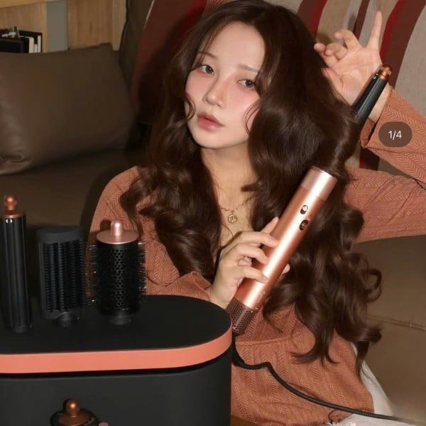 Máy tạo kiểu tóc Dyson Airwrap iD HS08 Amber silk/Pink champagne Kết nối hoàn hảo