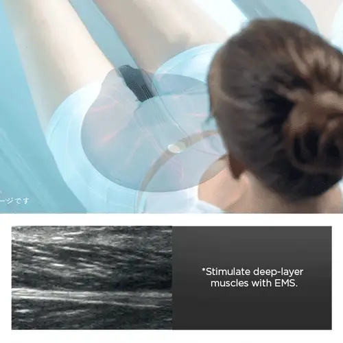 Được trang bị công nghệ EMS tần số thấp, Aqua Qutto nhẹ nhàng kích thích, làm săn chắc và tăng cường các cơ này