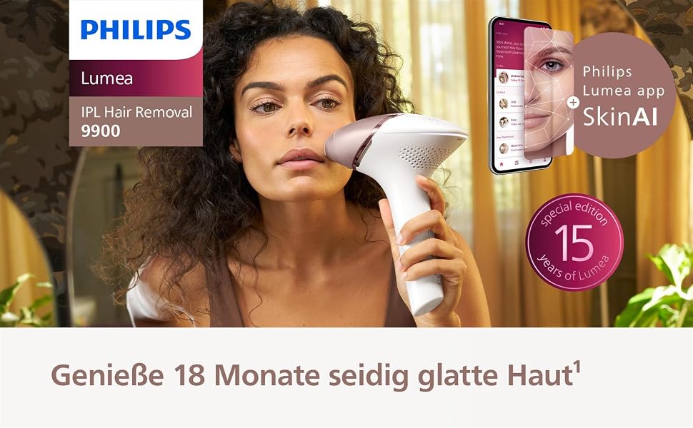 Máy triệt lông IPL Philips Lumea 9900 Series BRI950/02 -&nbsp;Công nghệ SenseIQ giúp phân tích tông màu da