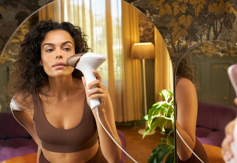 Máy triệt lông Philips Lumea IPL Series 8000 BRI945/00 với 2 đầu triệt (Face & Body)&nbsp;với công nghệ SenseIQ có hai đầu gắn thông minh dành cho cơ thể và mặt
