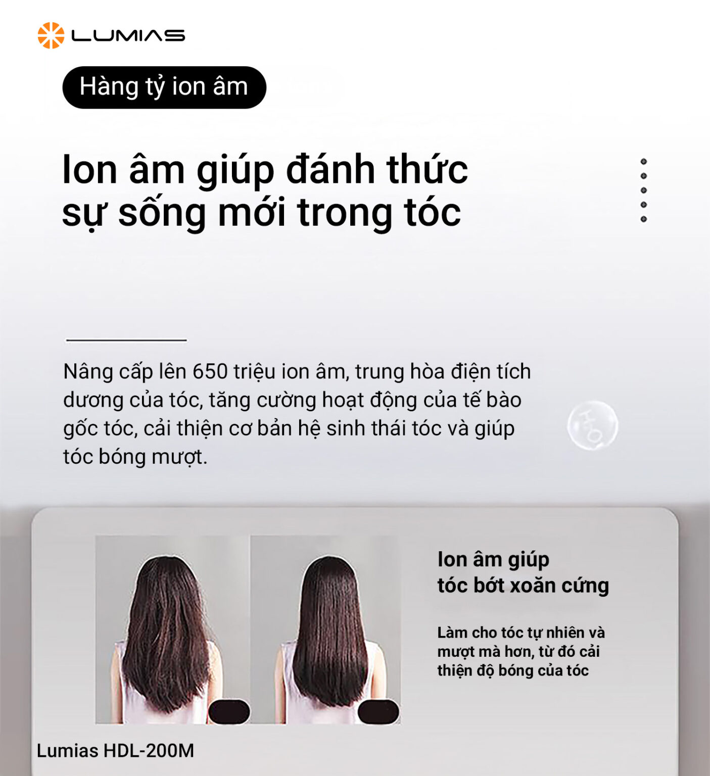 Máy uốn tạo kiểu Lumias HDL-200M ion âm