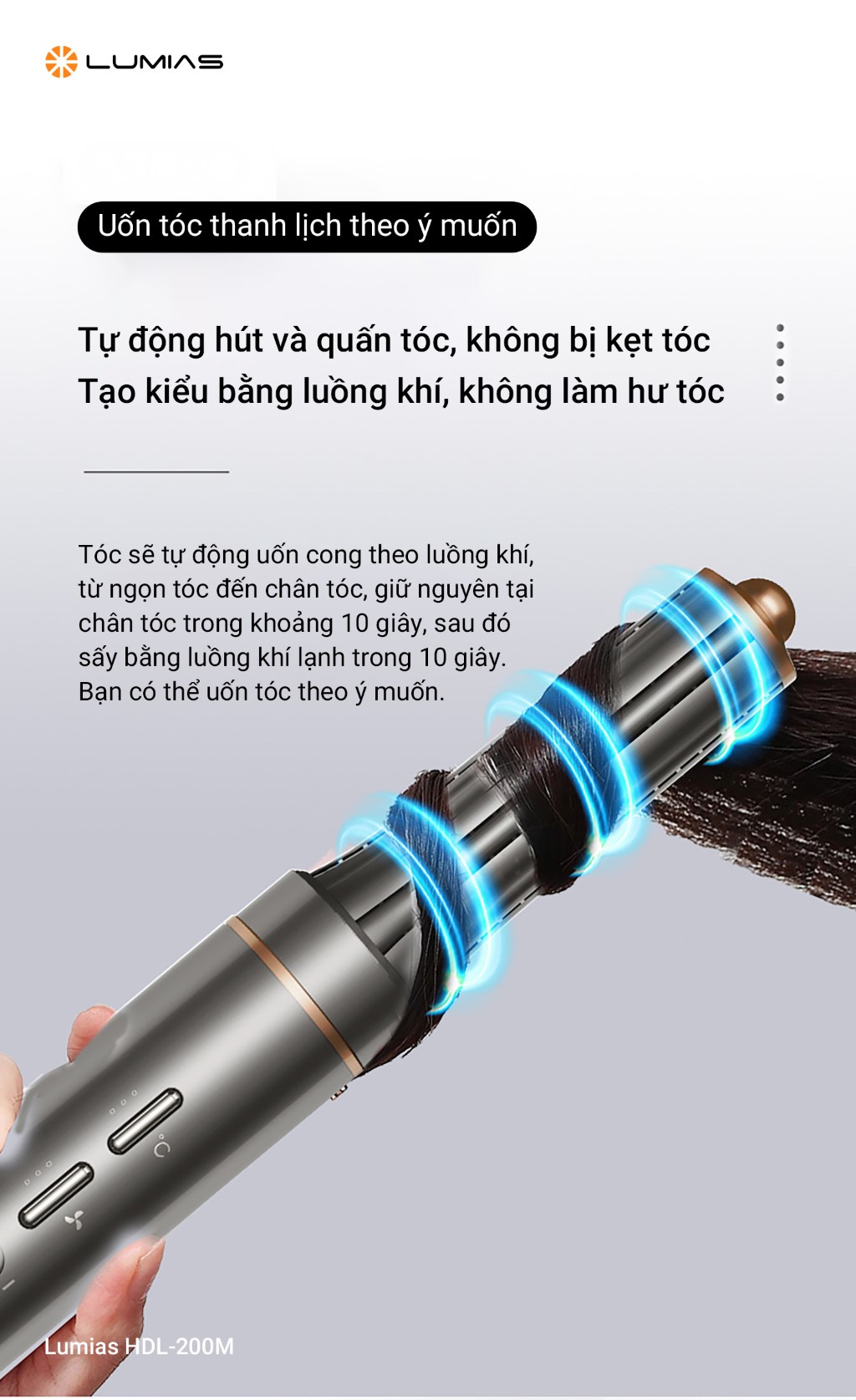 Máy uốn tạo kiểu Lumias HDL-200M ion âm