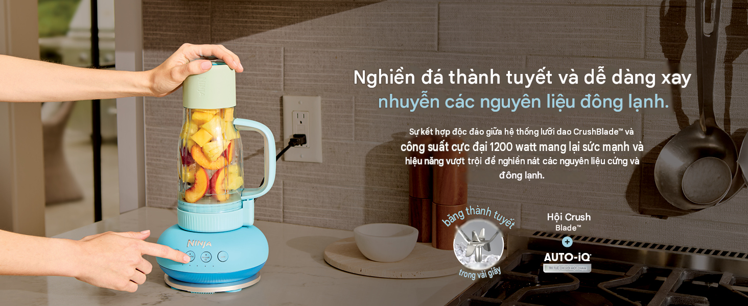 Máy xay cầm tay Ninja BlendBOSS DB351KR Ba chương trình tự động Auto iQ