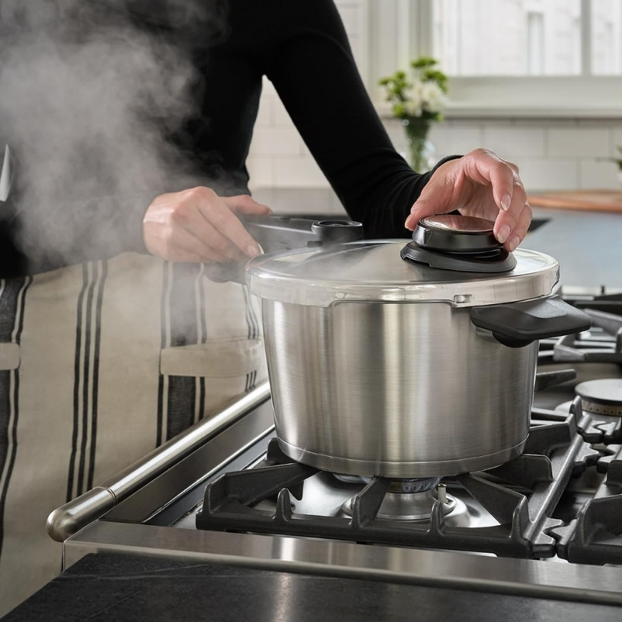 Nồi áp suất Fissler Vitavit Premium 8L Có thể rửa bằng máy rửa chén (ngoại trừ gioăng cao su, tay cầm và van)