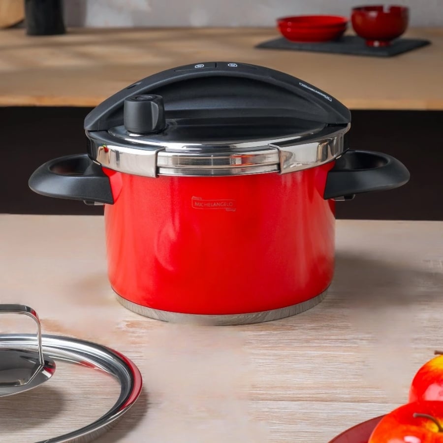 Nồi áp suất Michelangelo Ruby 4 lít  Dung tích 4L – Phù hợp cho gia đình từ 2–4 người.