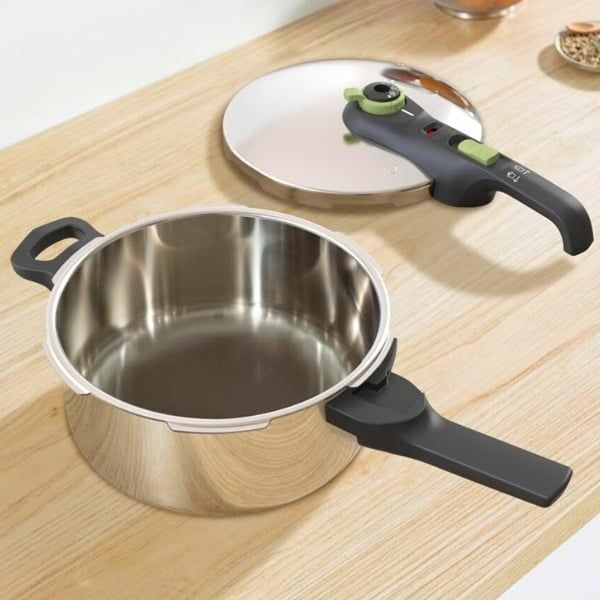 Nồi áp suất Tefal Secure Trendy 4L P2580400 Chất liệu: thép không gỉ chất lượng cao