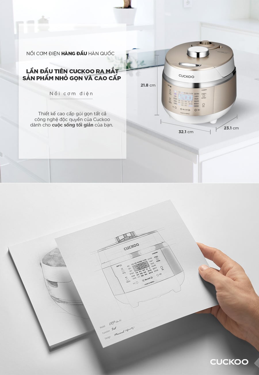 Nồi cơm điện cao tần Cuckoo CRP EHS0309F 0.54L&nbsp;phiên bản quốc tế sử dụng ngôn ngữ hiển thị tiếng anh, thuận lợi hơn cho người dùng.