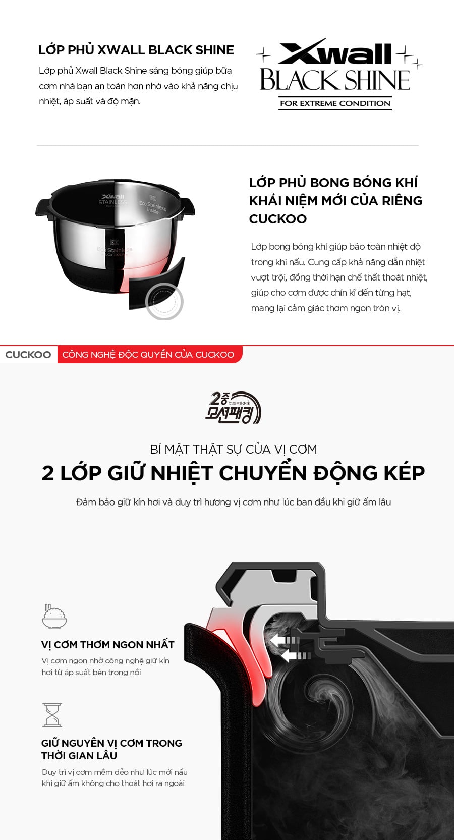Nồi cơm điện cao tần Cuckoo CRP EHS0309F 0.54L&nbsp;phiên bản quốc tế sử dụng ngôn ngữ hiển thị tiếng anh, thuận lợi hơn cho người dùng.
