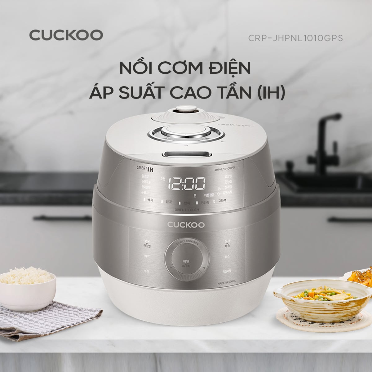 Nồi cơm điện cao tần Cuckoo CRP JHPNL1010GPS 1.8L -&nbsp;Công Nghệ Áp Suất Chuẩn Hàn Quốc