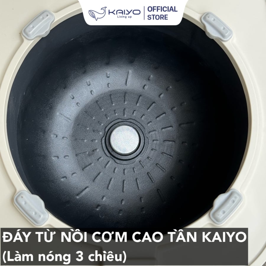 nồi cơm cao tần Kaiyo KRC-050 Công nghệ gia nhiệt 3 chiều 3D Heating chín đều, giữ trọn vị ngọt