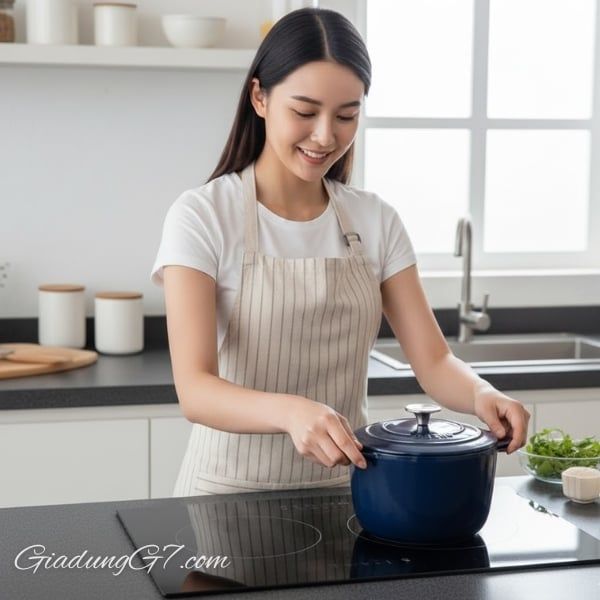 Nồi gang Oceno 20cm (cao 13cm) Sử dụng linh hoạt trên mọi loại bếp