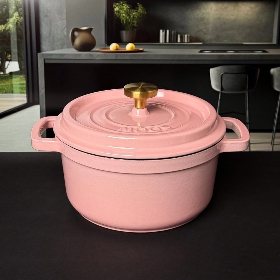 Nồi gang tròn Moos 20cm Phiên bản núm vàng LIMITED – nhìn là khác biệt hẳn