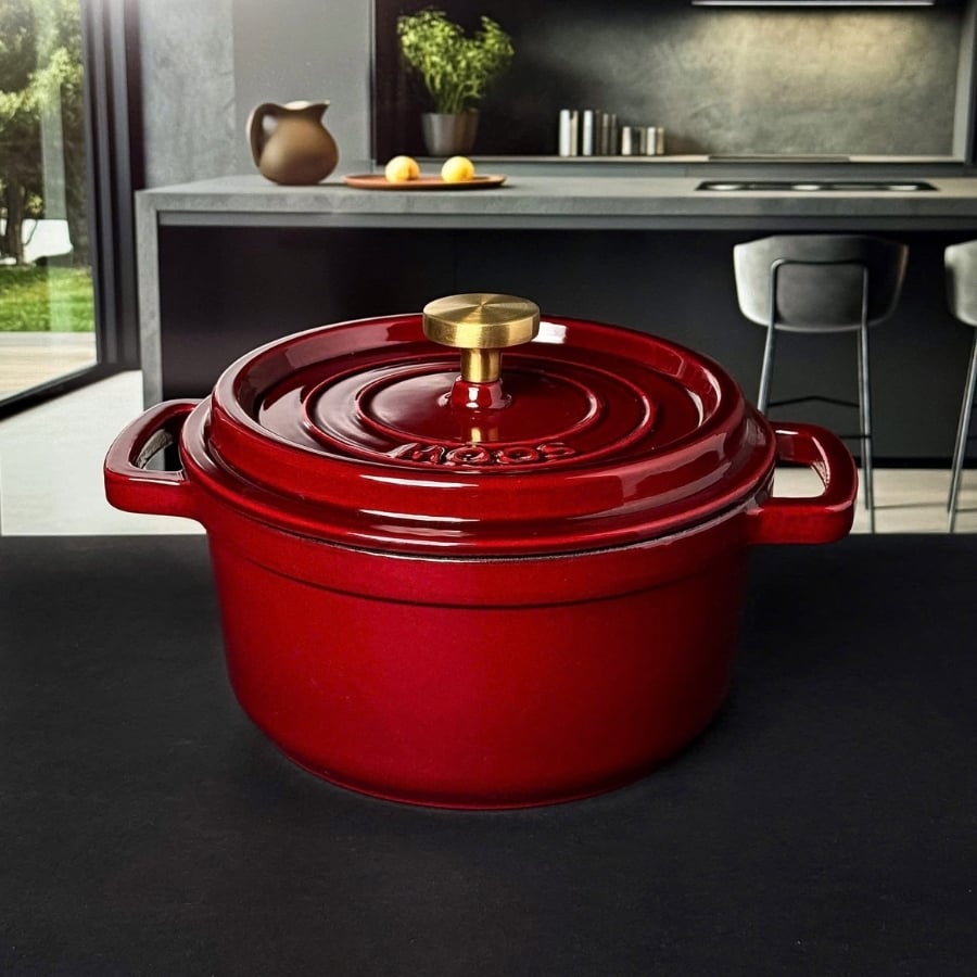 Nồi gang tròn Moos 20cm Phiên bản núm vàng LIMITED – nhìn là khác biệt hẳn