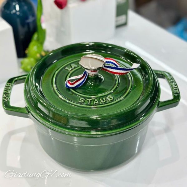 Nồi gang tròn Staub 20cm xanh húng quế Sử dụng trên cả bếp từ