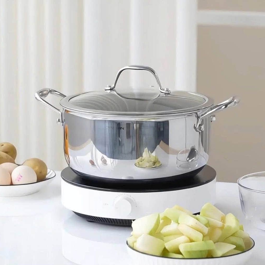 Nồi inox Oyatton O841- O843 20cm/ 24cm Thân nồi dày 2.5mm giữ nhiệt ổn định