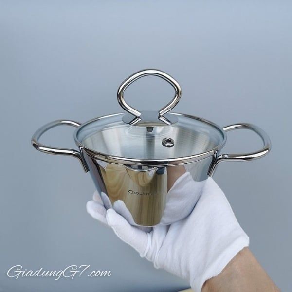 Nồi mini Chockmen CKM16 12.5cm Nồi có thang đo định lượng được khắc bằng laser bên trong lòng nồi, an toàn khi sử dụng. Không sợ bong tróc