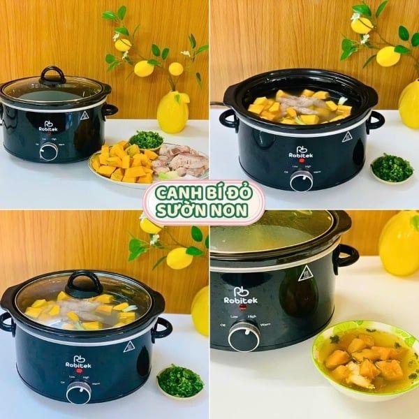 Nồi nấu chậm Robitek RB4000 Nấu chậm ở nhiệt độ ổn định, không sôi mạnh