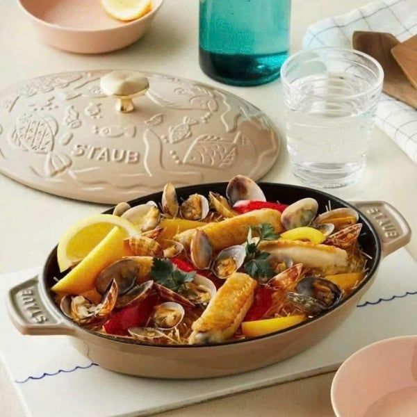 Nồi gang oval Staub Ocean 23cm Dùng được với bếp từ, bếp gas và lò nướng (lên đến 250°C)