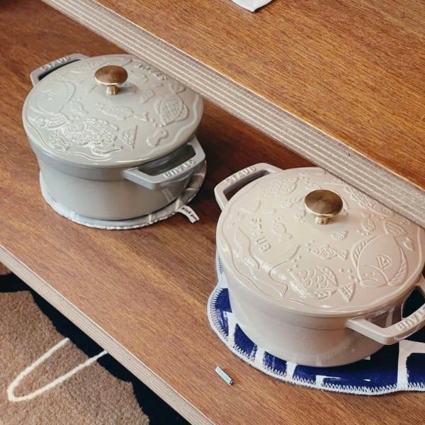 Nồi tròn oval Staub Ocean 20cm tương thích với bếp từ