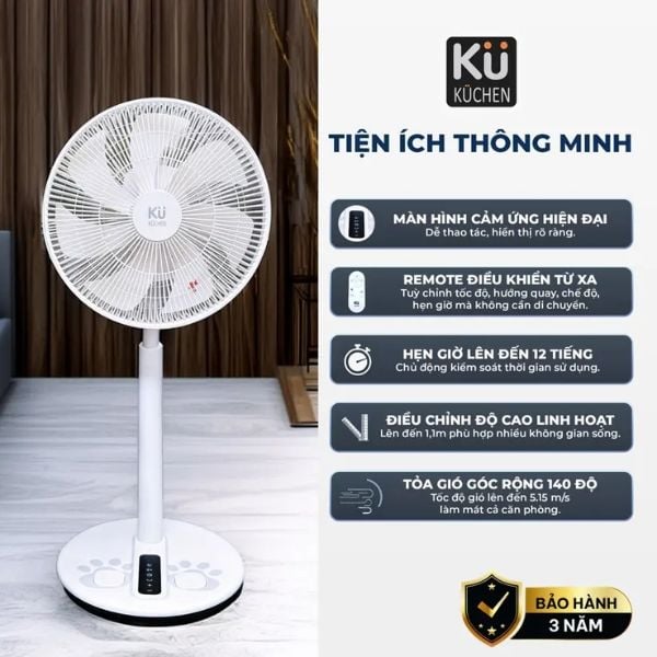 Quạt cây Kuchen BLDC KL-2201DC êm ái, tiết kiệm, mát tự nhiên như gió trời.