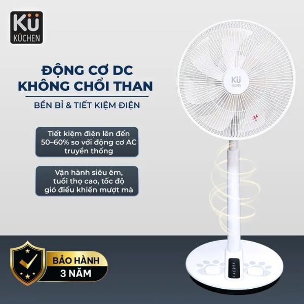 Quạt cây Kuchen BLDC KL-2201DC Dễ dàng điều chỉnh với 12 mức tốc độ gió từ nhẹ đến mạnh.