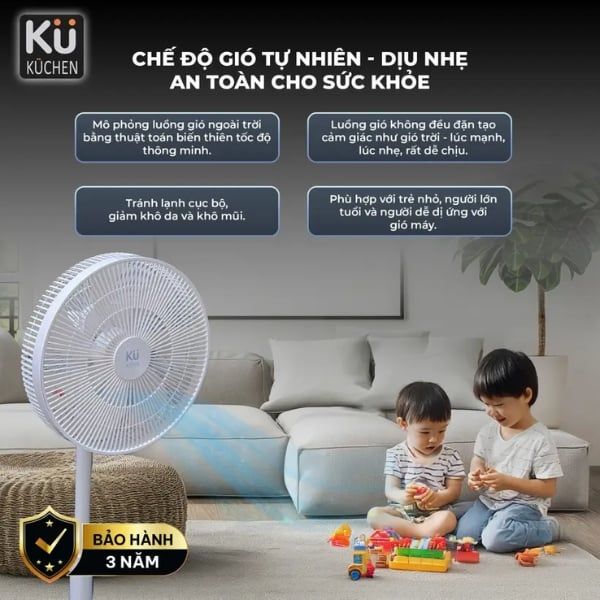Quạt cây Kuchen BLDC KL-2201DC Cánh quạt 7 cánh – Mềm mại như gió thật