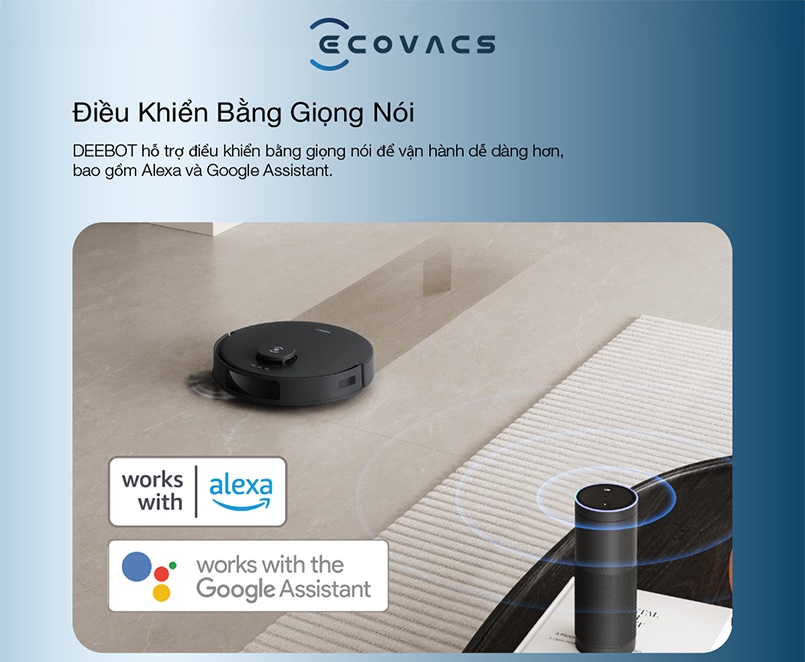 Robot Hút Bụi Lau Nhà Ecovacs Deebot N20 Pro Điều Khiển Bằng Giọng Nói