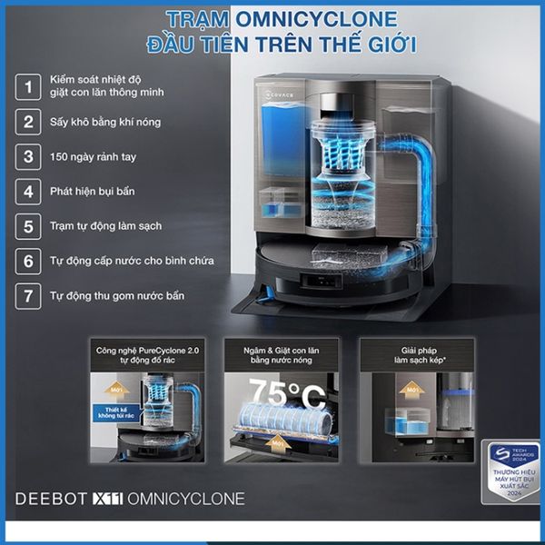 Robot hút bụi lau nhà Ecovacs Deebot X11 OmniCyclone