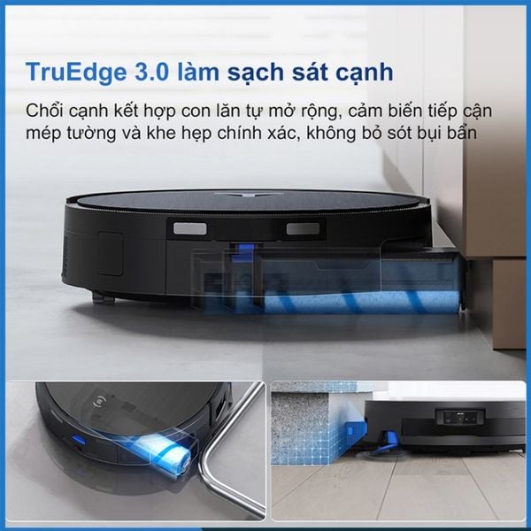 Robot hút bụi lau nhà Ecovacs Deebot X11 OmniCyclone Làm sạch sát cạnh vượt trội với công nghệ TrueEdge 3.0