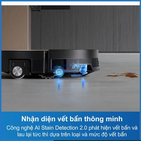 Robot hút bụi lau nhà Ecovacs Deebot X11 OmniCyclone Nhận diện vết bẩn thông minh nhờ công nghệ AI Stain Detection 2.0