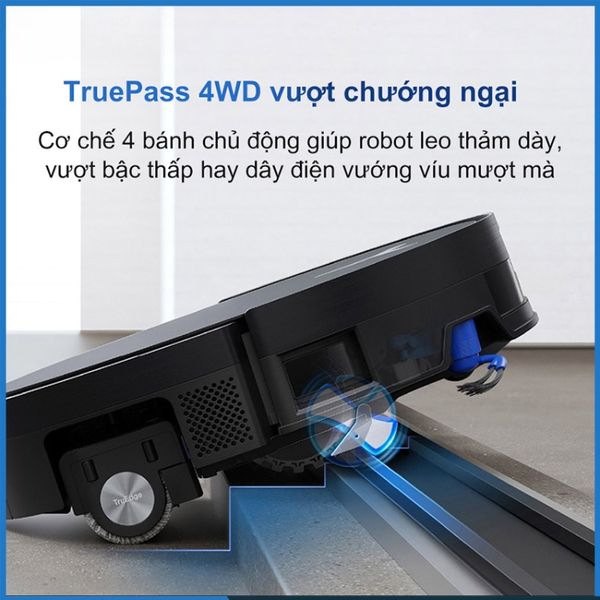 Robot hút bụi lau nhà Ecovacs Deebot X11 OmniCyclone Làm sạch sát cạnh vượt trội với TrueEdge 3.0