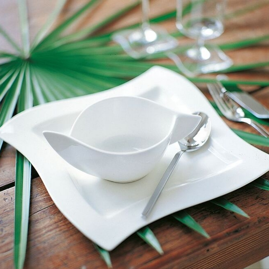 Set 4 Bát Villeroy & Boch NewWave 450 ml Thiết kế tạo hiệu ứng thị giác như hai con sóng đang chồng lên nhau.