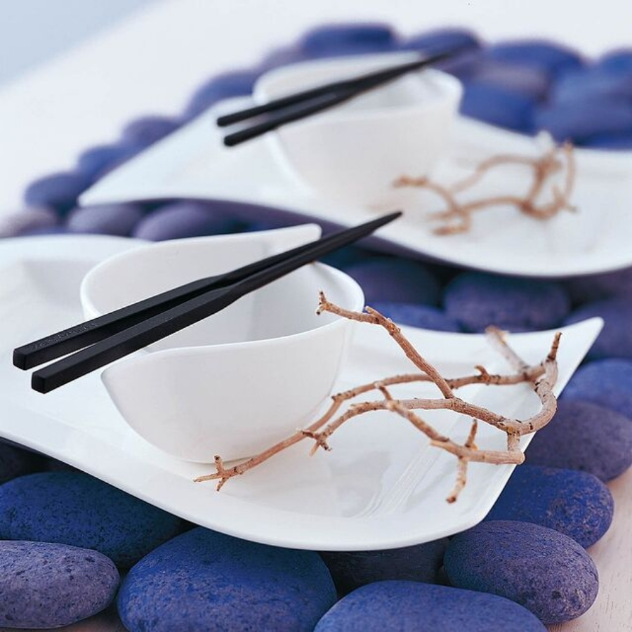 Set 4 Bát Villeroy & Boch NewWave 450 ml Thiết kế tạo hiệu ứng thị giác như hai con sóng đang chồng lên nhau.
