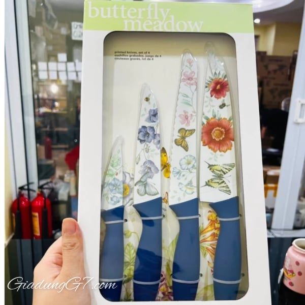 Bộ dao 4 món Lenox Butterfly Meadow: Thép không gỉ, Thiết kế lấy cảm hứng từ thiên nhiên, Chỉ rửa tay