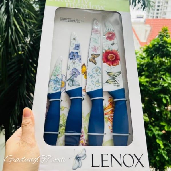 Bộ dao 4 món Lenox Butterfly Meadow: Thép không gỉ, Thiết kế lấy cảm hứng từ thiên nhiên, Chỉ rửa tay