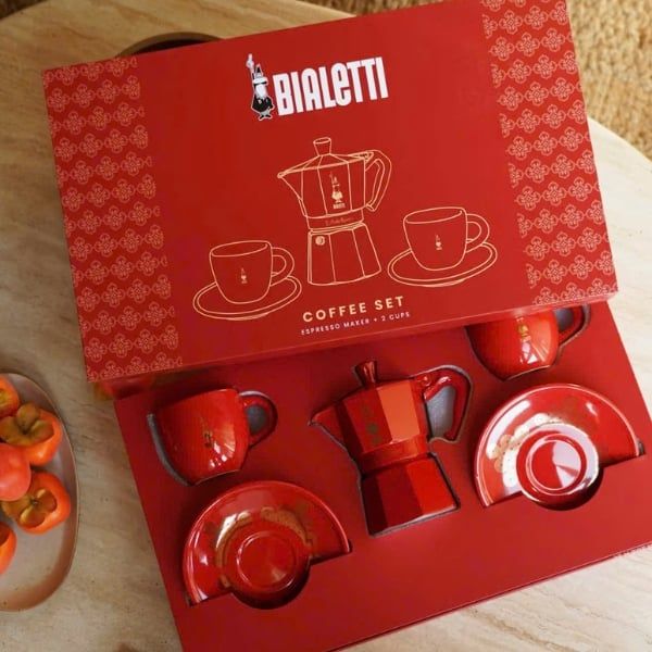 Set ấm pha cà phê Bialleti Moka kèm bộ 2 cốc