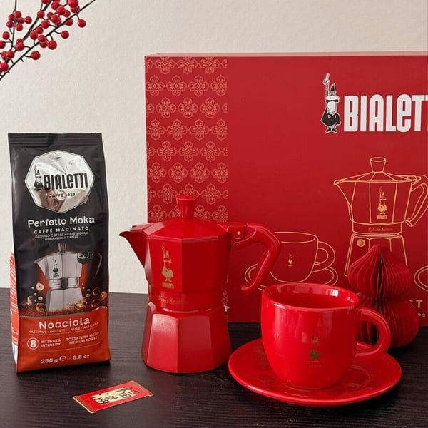 Set ấm pha cà phê Bialleti Moka kèm bộ 2 cốc