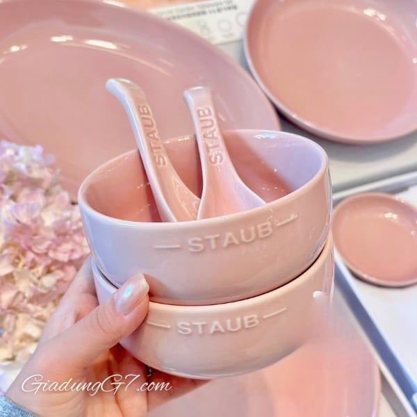 Set bát đĩa Staub 10 món - Màu Hồng/Xanh/Vàng – Thêm Ngọt Ngào Cho Bàn Ăn