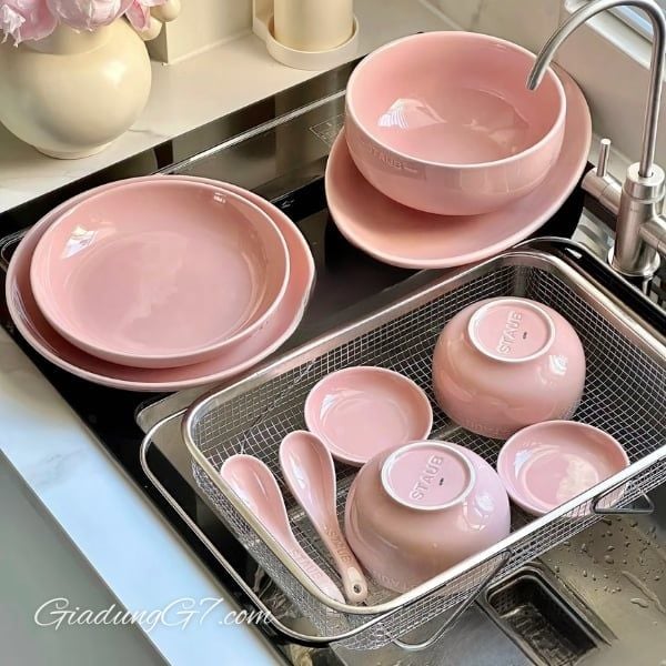 Set bát đĩa Staub 10 món - Màu Hồng/Xanh/Vàng – Thêm Ngọt Ngào Cho Bàn Ăn