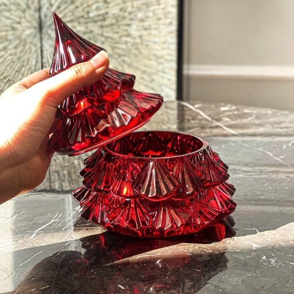 Thố pha lê Bohemia hình cây thông Noel 16.5cm -&nbsp; Đỉnh cao của sa hoa pha lê