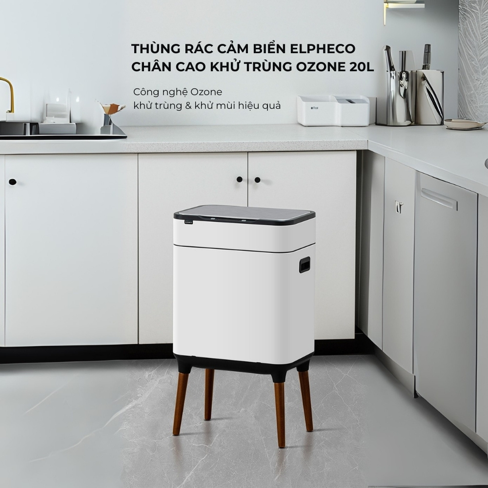 Thùng rác cảm biến Elpheco EPLH5522 20L chân cao khử Ozone
