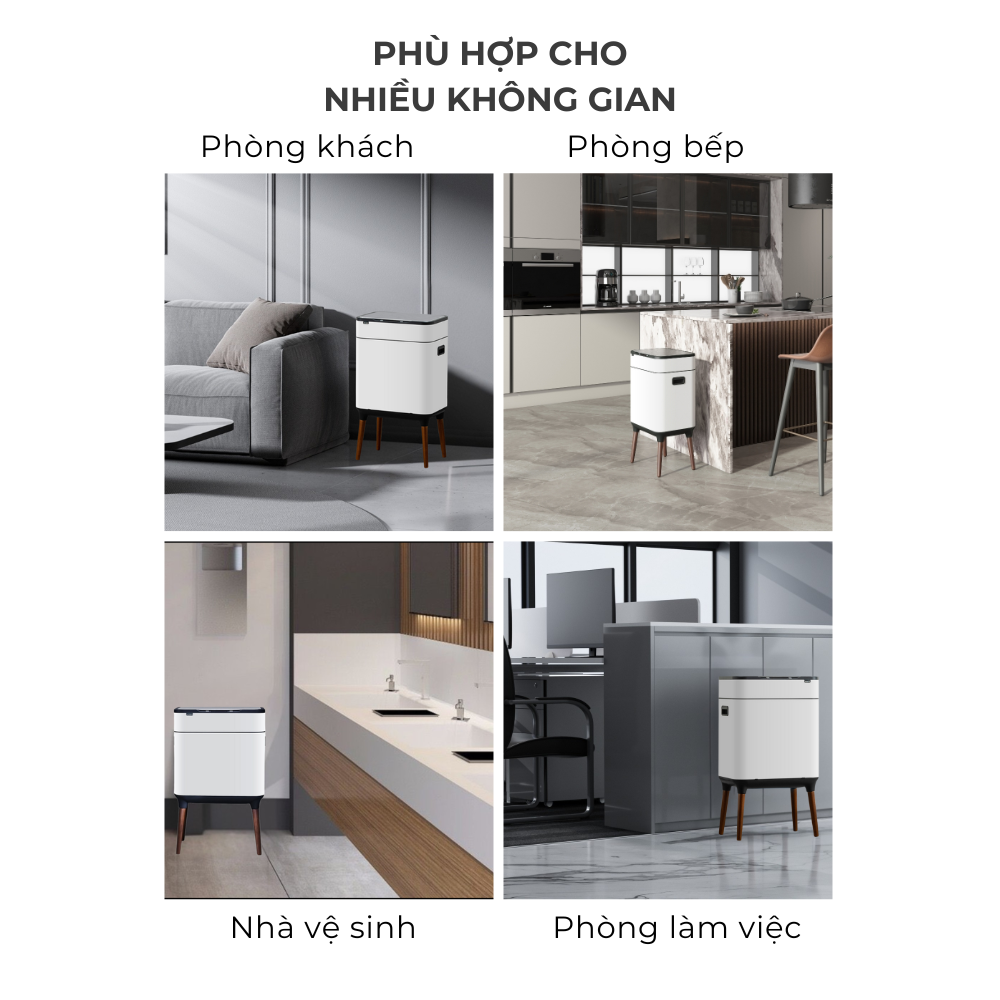 Thùng rác cảm biến Elpheco EPLH5522 20L chân cao khử Ozone