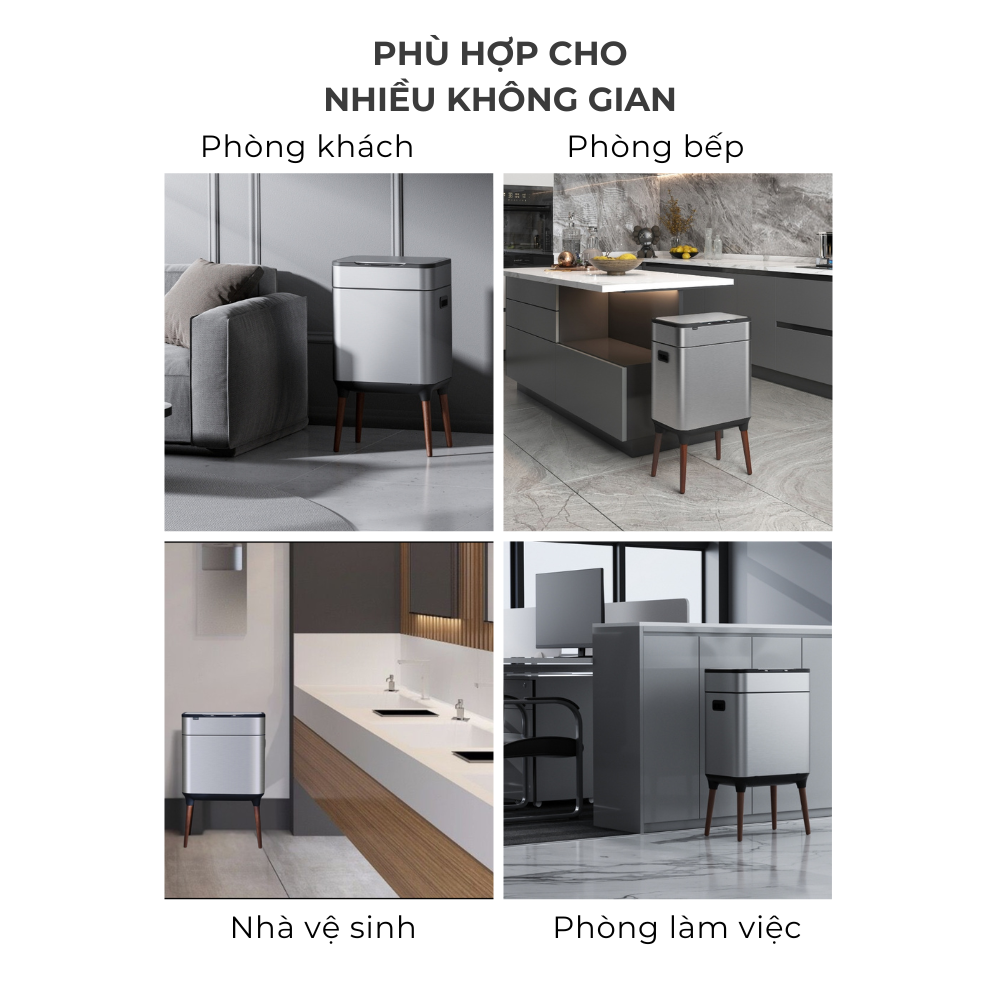 Thùng rác cảm biến Elpheco EPLH5522 20L chân cao khử Ozone