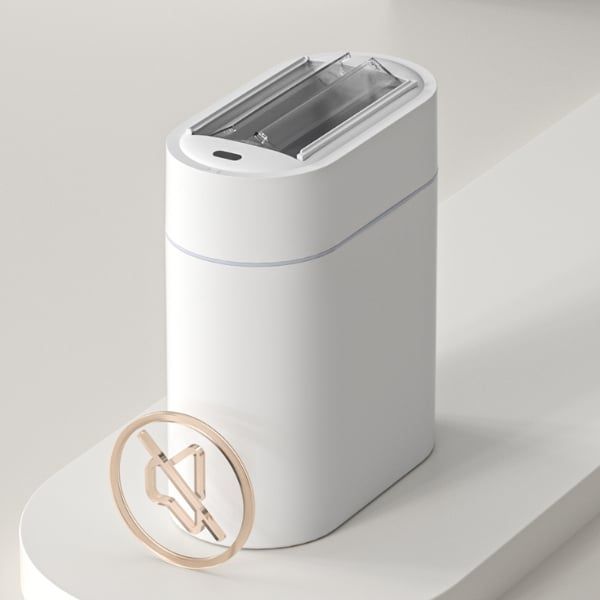 Thùng rác cảm biến phòng tắm Elpheco Twinlid 9L ELPH6737 hút túi rác&nbsp;– mở siêu nhanh, hút túi rác tự động, tối ưu không gian nhỏ
