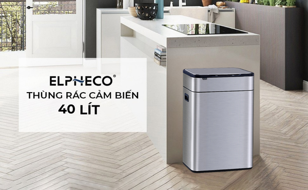 Thùng rác cảm ứng ELPHECO ELPH5515 40L có thùng rác rời bên trong & khử mùi ozone