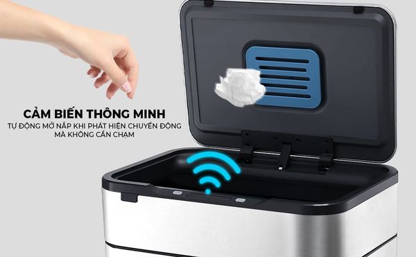 Thùng rác cảm ứng ELPHECO ELPH5514 30L Cảm biến chuyển động AIR siêu nhạy